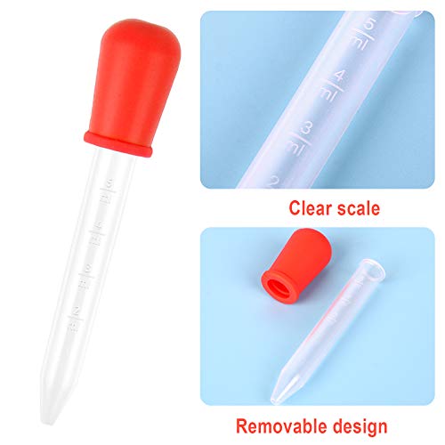 Gotero de líquido 24 piezas de pipeta de silicona y plástico, gotero de líquido de 5 ml, gotero de líquido de 5 ml para moldes de caramelo, gomitas de chocolate, manualidades (multicolor)