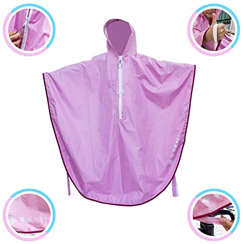 GOTITA – Poncho Impermeable para Silla de Ruedas niños – Chubasquero niño – Capa de Lluvia para Silla de Ruedas. Poncho de diseño Italiano (Rosa)