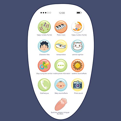 GOTOTOP Juguete de teléfono para niños, Forma de Zanahoria Teléfono de bebé Niño Juguete de mordedor para teléfono móvil Educativo con Efecto de música para niños Mayores de 6 Meses