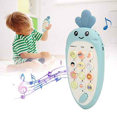 GOTOTOP Juguete de teléfono para niños, Forma de Zanahoria Teléfono de bebé Niño Juguete de mordedor para teléfono móvil Educativo con Efecto de música para niños Mayores de 6 Meses