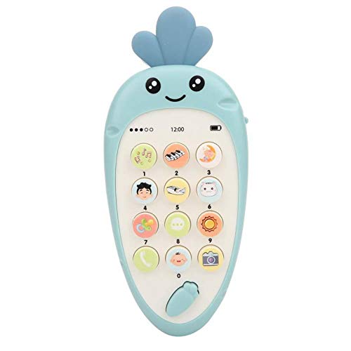 GOTOTOP Juguete de teléfono para niños, Forma de Zanahoria Teléfono de bebé Niño Juguete de mordedor para teléfono móvil Educativo con Efecto de música para niños Mayores de 6 Meses