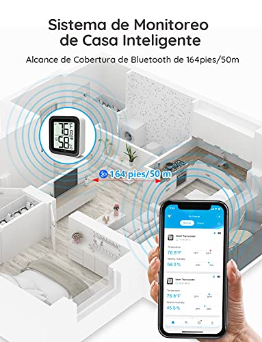 Govee Termómetro Higrómetro, Bluetooth Sensor Interior de Temperatura y Humedad con Alerta & 2s de Actualización, 2 Años Exportación de Datos, Adecuado para Habitación Casa Invernadero Bodega Sótano