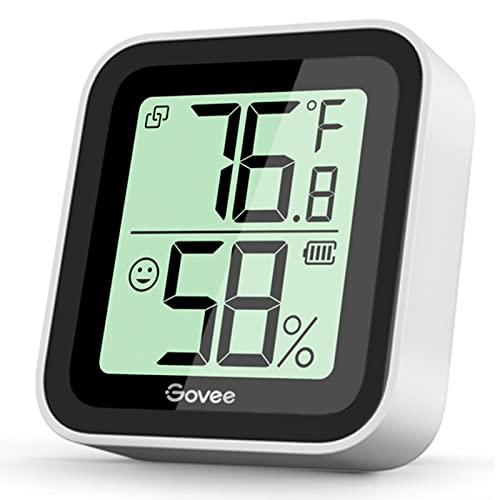 Govee Termómetro Higrómetro, Bluetooth Sensor Interior de Temperatura y Humedad con Alerta & 2s de Actualización, 2 Años Exportación de Datos, Adecuado para Habitación Casa Invernadero Bodega Sótano
