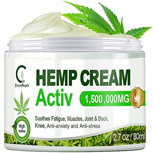 GPGP GreenPeople Crema de aceite de cáñamo, crema para aliviar el dolor para aliviar el dolor de espalda, rodillas, cuello, hombros, dolor muscular, inflamación de las articulaciones - 80 ml