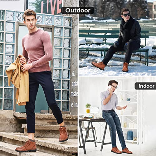 gracosy Zapatos de Cuero para Hombre Invierno 2020 Real Cuero Chukka Trekking Zapatos Planos Botines Mocasines Casual Zapatillas Artificial Transpirable Oxford Conducir Zapatos