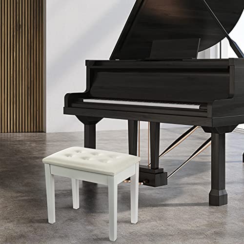 Grandma Shark Taburete de Piano, Taburete de Teclado con Compartimento de Almacenamiento, Taburete de Tocador (Soltero Asiento, Botones Blanco)