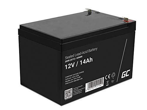 Green Cell Recambio de Batería Gel AGM 12V 14Ah Rechargeable Pila Sellada de Plomo ácido batería sin Mantenimiento Batería de Reemplazo para Carro de Golf Montacargas Moto eléctrica Silla de Ruedas