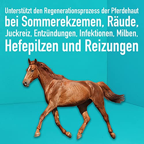 Green Hero Cuidado de caballos, cuida la piel y apoya el proceso de regeneración en verano-eccema, sarga picor, ácaros, hongos, irritaciones para caballos, 500 ml