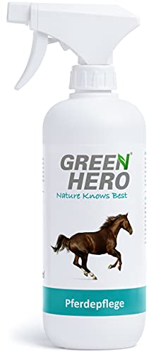 Green Hero Cuidado de caballos, cuida la piel y apoya el proceso de regeneración en verano-eccema, sarga picor, ácaros, hongos, irritaciones para caballos, 500 ml