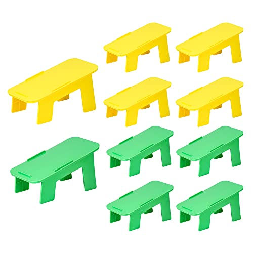 GREFIC 10pcs Organizador armario zapateros baratos, zapatero ancho desmontable,apto para todo tipo de zapatos, Ahorre 50% de espacio zapateros modernos fuerte robusto 5 amarillo 5 verde