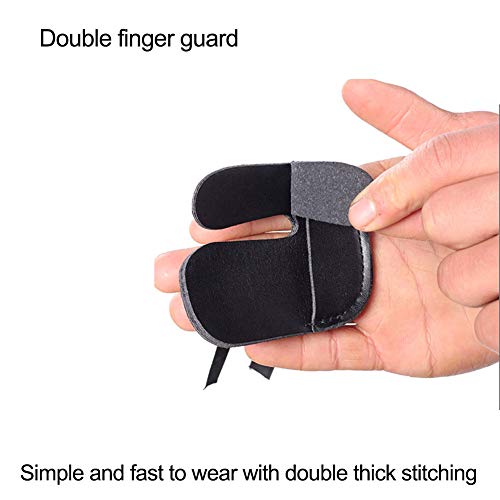 Grneric Protector de Brazo de Tiro de Arco Ajustables Pestaña de Dedo con Arco Protector de Antebrazo con 3 Correas Elásticas para Tiro, Caza, Objetivo (Negro)