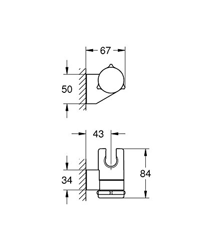 Grohe Vitalio - Soporte de pared para ducha, color cromo (Ref.26183000)