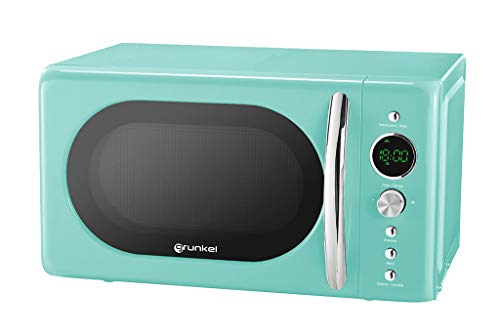 Grunkel - MW-DG V - Microondas digital de 20l de capacidad con diseño vintage y 6 niveles de potencia. Función de descongelación y temporizador de hasta 60 min - 700W - Azul