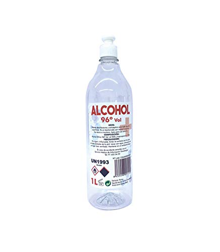 Grupo K-2 Wonduu Alcohol Etílico 96º, Antiséptico y Bactericida | Botella De 1 Litro.