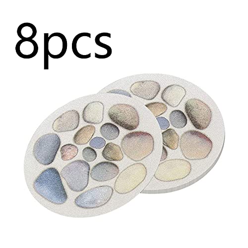 G/S Adhesivos para bañera Pegatinas Bañera Antideslizantes Adhesivo Ducha Antideslizante Fuerte para Cocina Accesorios baño hogar diámetro 15 cm Pegatina de patrón de Piedra (8 Piezas