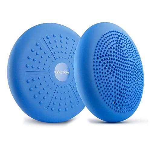 GSOTOA Cojín De Equilibrio con Bomba Cojín Oscilante Asiento De Bola Cojín De Asiento Ortopédico Anti-Explosión para Automóvil, Fisioterapia, Silla, Yoga, Fitness, Masaje
