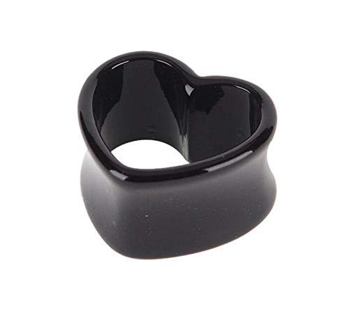 Gszpxf 2 Piezas de Oreja Piercing Pendiente Enchufes y túneles Camilla ampliador del oído Medidor de la joyería del Cuerpo Mujeres Accesorios (Color : Black, Size : 3mm)