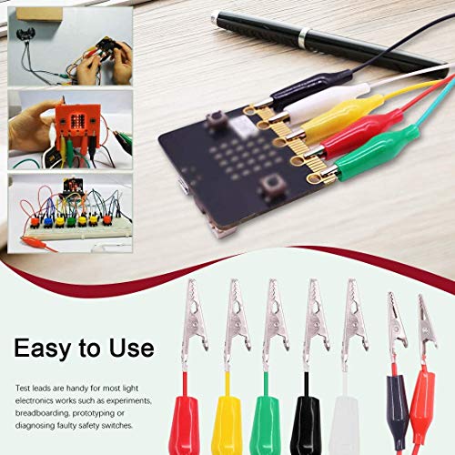 GTIWUNG 90Pcs 28/35/45mm Crocodile Clip, Pinzas de Clip de Cocodrilo con la cubierta de aislamiento protectora + 10Pcs Cocodrilo Cable Puente de Doble Final de 45cm