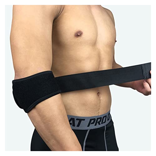 GuanRo Cinturón de Soporte de Codo Deportivo Cojín de compresión Muscular Adecuado for la protección del Codo de Baloncesto de Tenis Puede aliviar el Dolor (Color : Negro)