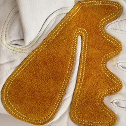 Guantes de cuero para trabajo, anti escaldado, aislante del calor, trabajo multifuncional cómodo, guantes de soldadura eléctricos resistentes a los pinchazos y resistentes a la abrasión con muñeca,M