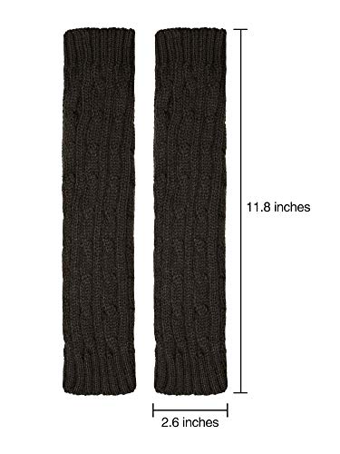 Guantes de invierno de punto para mujeres de Tukistore, mitones de tejido fino, cálidos, calentadores de brazos