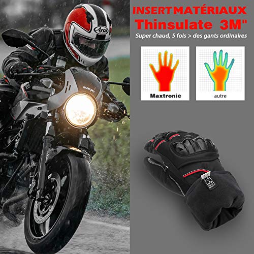 Guantes de moto invierno, guantes de Scooter cálidos Thinsulate 3M Pantalla táctil impermeable a prueba de viento para hombres Mujeres Guantes de moto Guantes resistentes al desgaste de motocicletas