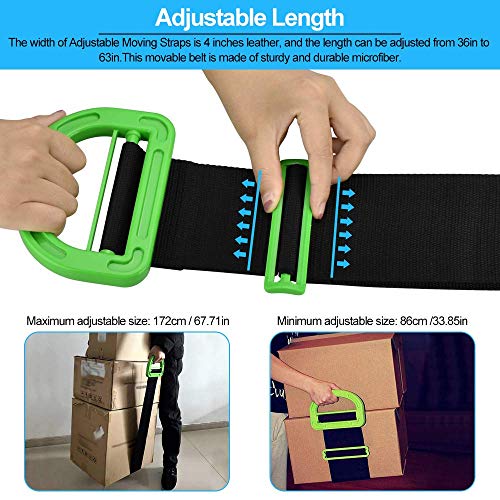 GUJIN [2 unidades] Correa de transporte resistente para transportar muebles, correas mudanza, con asas ajustables cajas, colchones, construcción