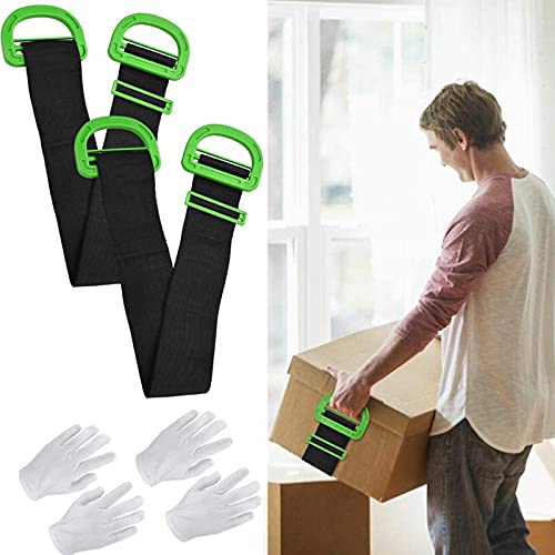GUJIN [2 unidades] Correa de transporte resistente para transportar muebles, correas mudanza, con asas ajustables cajas, colchones, construcción
