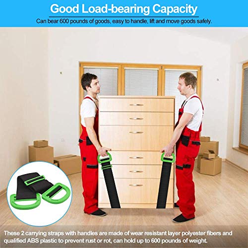 GUJIN [2 unidades] Correa de transporte resistente para transportar muebles, correas mudanza, con asas ajustables cajas, colchones, construcción