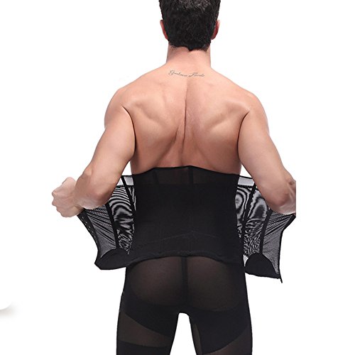 GUOCU Hombre Calzoncillos Bóxer con Faja Reductora Ropa Interior Moldeador Pantalones Adelgazante Suave Transpirable Shapewear Negro XL