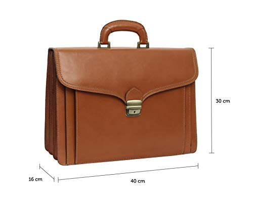 Gusti Leder 2B2-94-2 - Maletín de piel para mujer (39 x 28 x 15 cm), color marrón