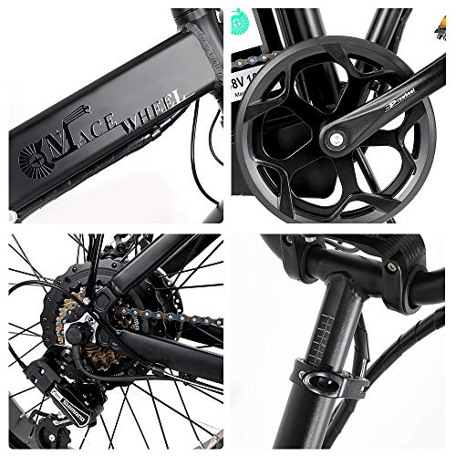 GW20 eléctrica Plegable, Bicicleta de montaña con Ruedas de 20 Pulgadas, Potente batería de Litio de 48V, Bicicleta eléctrica asistida (20Ah, Standard)