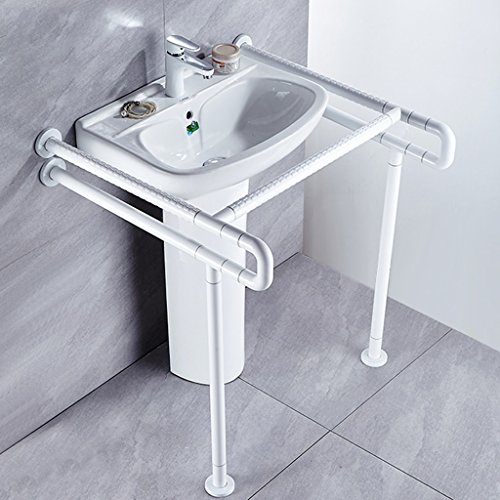 Gym Accesibilidad para discapacitados Pedestal Lavabo Barandilla Lavado Viejo baño público Inodoro Residual Lavabo Lavabo Lavabo Asa (Color : White)