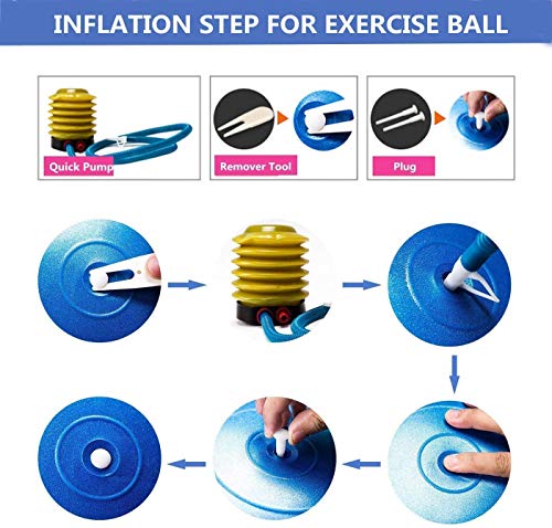 GYMBOPRO Fitness Pelota de Ejercicio - Bola Suiza con Bomba de Inflado,Bola de Yoga antirrebote y Antideslizante,Bola de Equilibrio para Gimnasio Pilates Gimnasio de Yoga (65 cm, Verde)