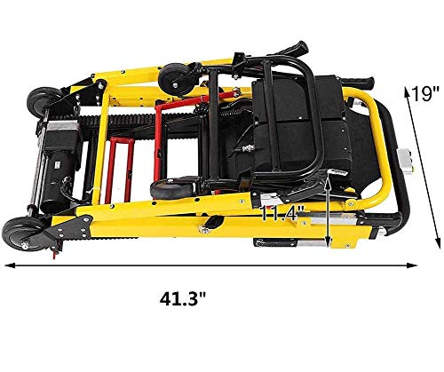 H&1 Silla de Ruedas eléctrica Silla de Ambulancia Plegable eléctrica Escalada sobre orugas Silla de evacuación Ayuda a la Movilidad Camilla Carro de Aluminio