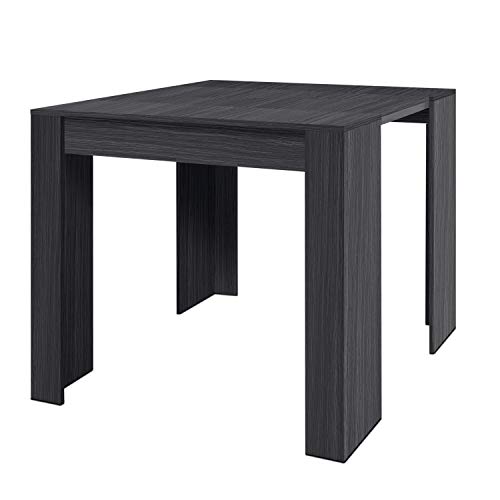 Habitdesign Mesa de Comedor, Consola, Mesa Extensible, Mesa para Salon recibidor o Cocina, Acabado en Gris Ceniza, Medidas: 50-235 cm (Largo) x 90 cm (Ancho) x 78 cm (Alto)