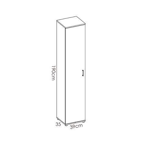HABITMOBEL Armario Multiusos Altura Especial 190cm Patas Antihumedad Regulables Plus