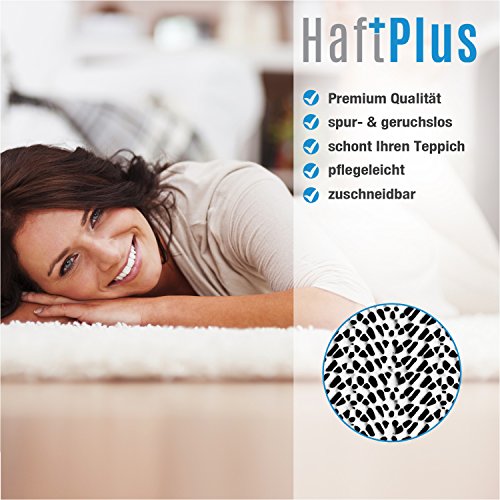 HaftPlus - base de alfombra, esterilla antideslizante - se adhiere sin pegarse, es antideslizante y se puede cortar a medida, tamaño 120 x 160 cm