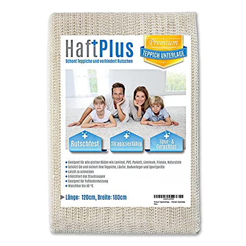 HaftPlus - base de alfombra, esterilla antideslizante - se adhiere sin pegarse, es antideslizante y se puede cortar a medida, tamaño 120 x 160 cm