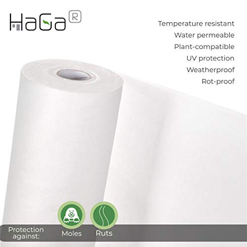 HaGa® Fieltro de drenaje de 2 x 10 m, 120 g/m², muy resistente, reutilizable varios años, resistente a la intemperie