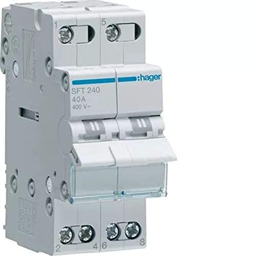 Hager - Conmutador modular 2 polos 40a comun arriba i-0-ii