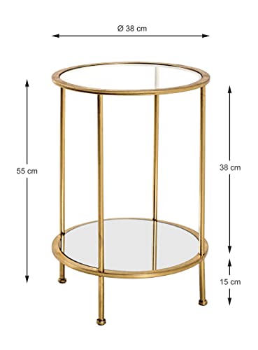 HAKU Möbel Mesa Auxiliar, Tubo de Acero, Dorado, Ø 38 x 55 cm