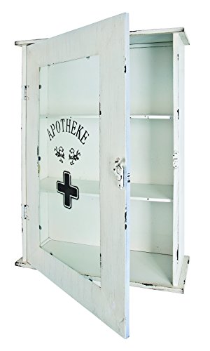 Haku Möbel Taburete, Piel auténtica, Vintage, 43 x 62 x 17 cm, Blanco