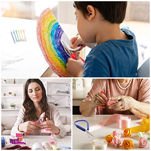Handi Stitch Tijera Escolar 20 cm Tijeras Adaptadas Fácil Agarre con Bucle (Pack de 6) Tijeras Niños Zurdos y Diestros - Diseño Apretar para Manos Pequeñas y Necesidades Especiales - Niños y Adultos