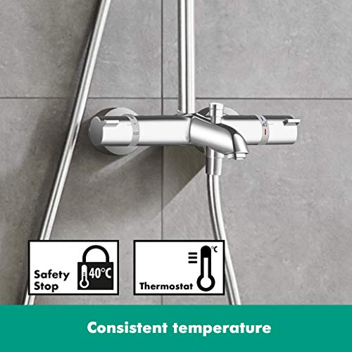 Hansgrohe 27320000 Crometta S 240 columna de ducha para la bañera, 2 tipos de chorro, cromo