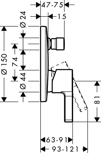 Hansgrohe 31465000 Metris S grifo de bañera empotrado, cromo