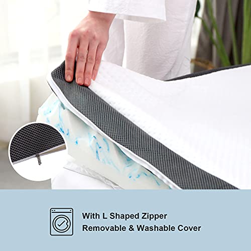 Hansleep Topper Colchón Viscoelástico 180x200 cm, Toper Colchón de Espuma con Memoria Antideslizante, Cubrecolchón Visco Hipoalérgico con 1 Funda Extraíble, Sobrecolchón de Memory Foam Transpirable