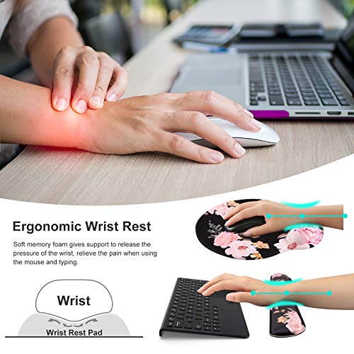 HAOCOO Reposamuñecas ergonómico para ratón con soporte para muñeca, alfombrilla para ratón, alivio del dolor para computadora, hogar, oficina, trabajo y juegos
