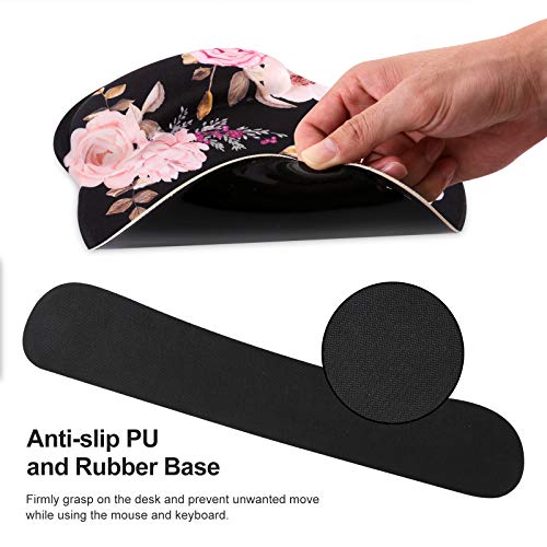 HAOCOO Reposamuñecas ergonómico para ratón con soporte para muñeca, alfombrilla para ratón, alivio del dolor para computadora, hogar, oficina, trabajo y juegos