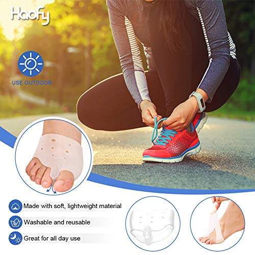 Haofy Separadores de dedos de Gel, Correctores de dedos del pie para Yoga, Baile, Caminar, Hallux Valgus Alivio del dolor con Almohadillas de Antepié, Corrector de Juanetes para Mujeres Hombres